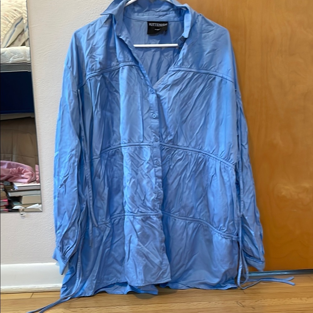 Kittenish Blue Button-Up Dress